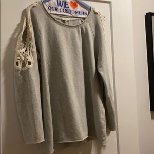 Mystree Grey/Beige embellished sweatshirt Size M/L